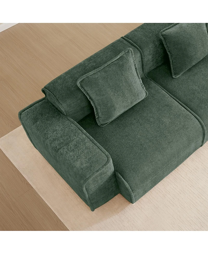 Streamdale Furniture Streamlined Deep Seat Modular 3-Seat Sofa with French Edge Piping