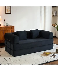 Streamdale Furniture Convertible Sleeper Sofa Bed with Pillow, Corduroy Folding Mattress Couch