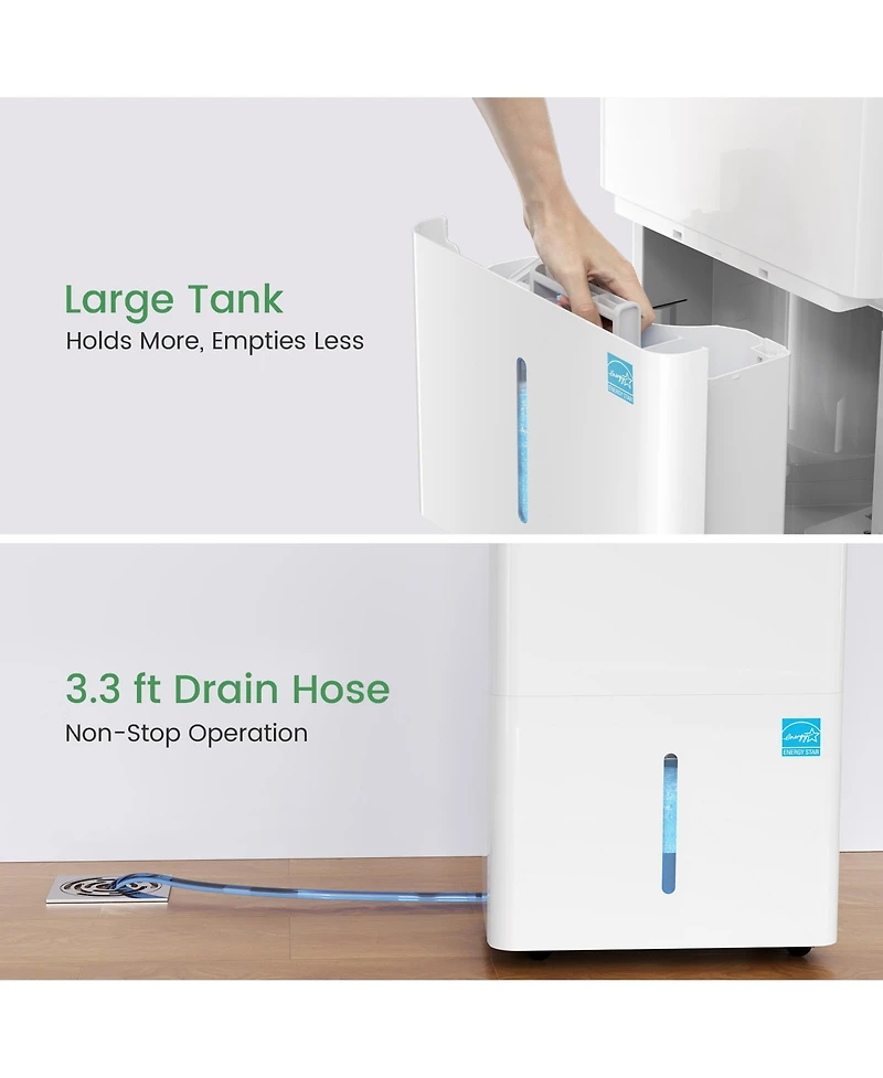 Waykar 80 Pint Energy Star Dehumidifier for Rooms Basement Space up to 5000 Square feet
