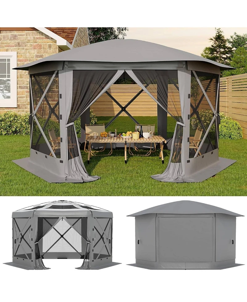 gaomon 13FT Pop Up Gazebo Tent with 6 Removable Wind Panels for Outdoor Events, Camping, Patio, Backyard
