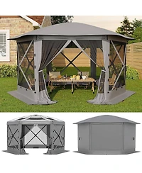 gaomon 13FT Pop Up Gazebo Tent with 6 Removable Wind Panels for Outdoor Events, Camping, Patio, Backyard