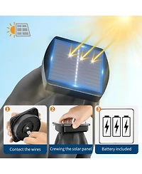 gaomon Solar Patio Umbrella with Crank and Push Button Tilt for Garden, Deck, Lawn, Pool with Lights (No Base)