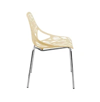Modern Asbury Dining Chair w/ Chromed Legs, Set of 4
