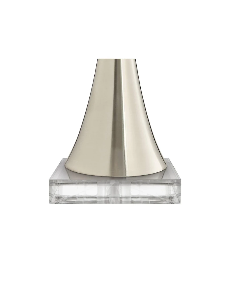 360 Lighting Rachel Modern Table Lamps Set of 2 with Square Riser 29 1 /2 Tall Metal Drum Shade for Bedroom Living Room Bedside Family