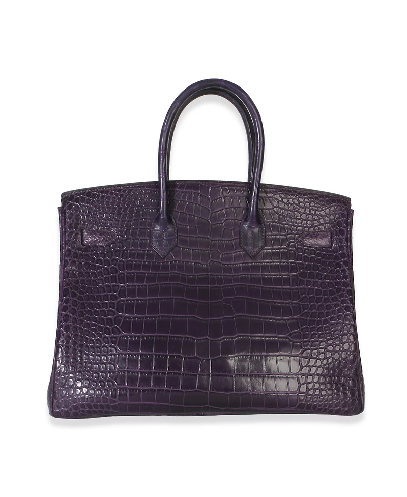 Pre-Owned HERMES Amethyst Matte Niloticus Crocodile Birkin 35 Phw