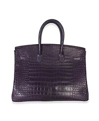 Pre-Owned HERMES Amethyst Matte Niloticus Crocodile Birkin 35 Phw