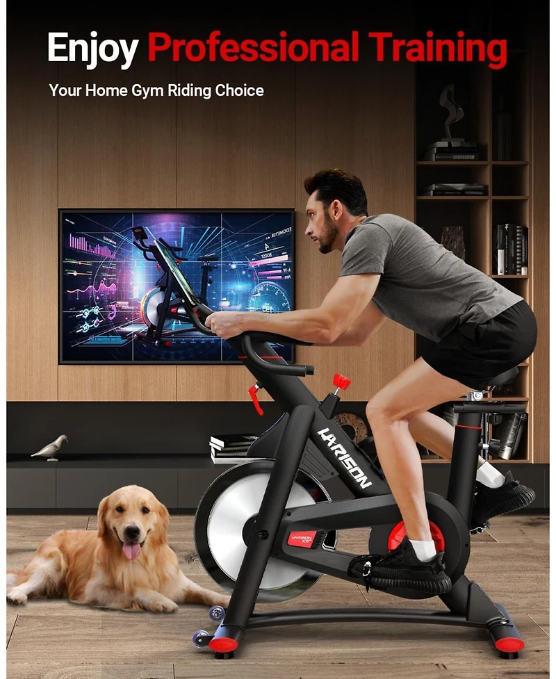 Harison Semi-Commercial Exercise Bike, 380 lbs Capacity, Magnetic with Bluetooth (Hrm-X11)