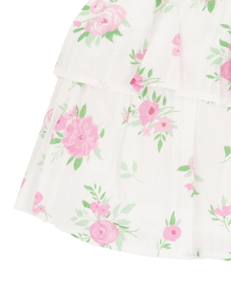 Rare Editions Girls' 2T-6X Printed Smocked Tank and Matching Tiered Skort, 2-Piece Set