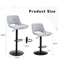 flynama Modern Swivel Adjustable Bar Stools Set of 2, 250 Lbs Capacity