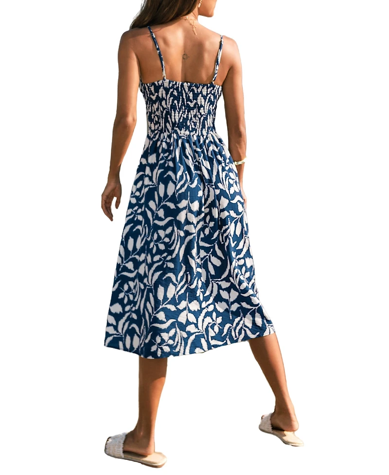 Cupshe Women's Sandy Getaway Tropical Midi Beach Dress