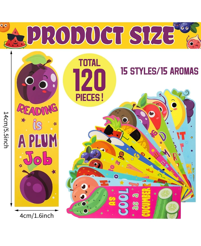 Gnuadz Scented Bookmarks Fruit Sniff Educational Supplies 15 Scents