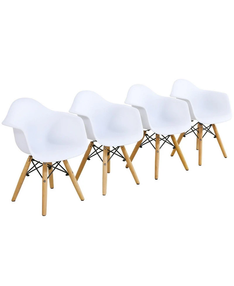 Gouun 5 Piece Kids Table and Chair Set with Colorful Armchairs and Round Tabletop