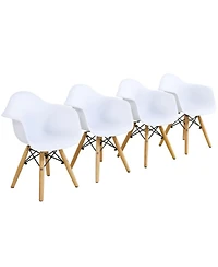 Gouun 5 Piece Kids Table and Chair Set with Colorful Armchairs and Round Tabletop