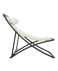 Asagikoiai 2-Piece Folding Rattan Lounge Chair Set, Adjustable Reclining Outdoor with Cushion-Asagikoiai