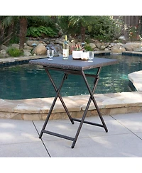 flynama Folding All-Weather Wicker Outdoor Bar Table