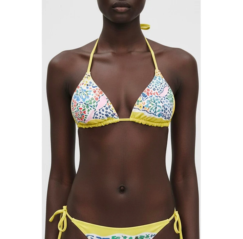 Jessie Zhao New York Women's Garden Reversible Triangle Bikini Top