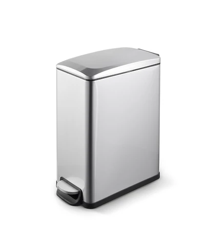 Mega Casa 2.6 Gal./10 Liter Slim Stainless Steel Step-on Trash Can for Bathroom and Office