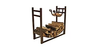 Slickblue Indoor/Outdoor Firewood Log Rack with Removable Kindling Holder for Easy Storage