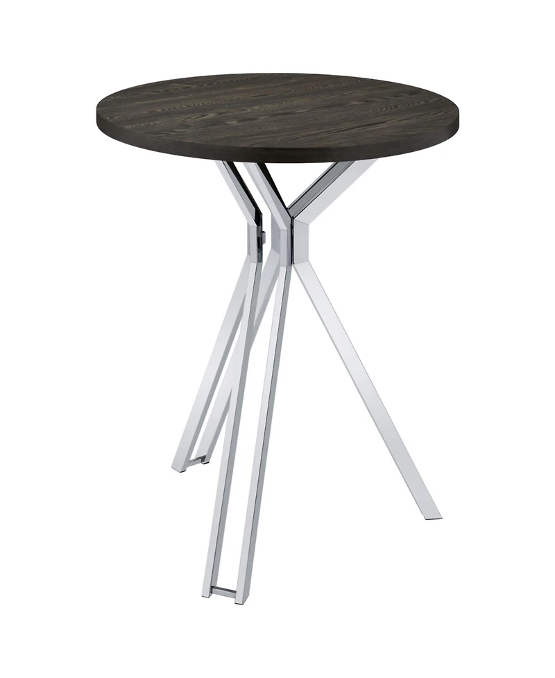 flynama Dark Oak 35" Round Pub Height Bistro Bar Table
