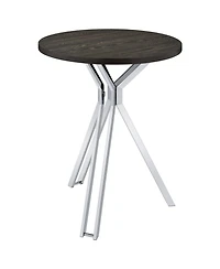 flynama Dark Oak 35" Round Pub Height Bistro Bar Table