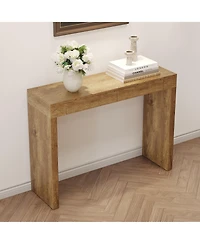 flynama 50" Natural Wood Grain Bar Table with 2 Drawers