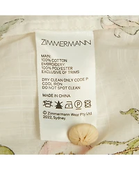 Pre-Owned Zimmermann Women's Floral Print Cotton Top And Skirt Set