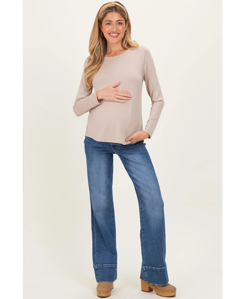 Pinkblush Maternity Trouser Hem Wide Flare Jeans