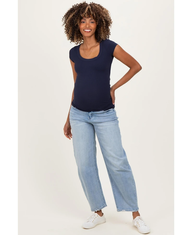 Pinkblush Maternity Distressed Barrel Leg Jeans
