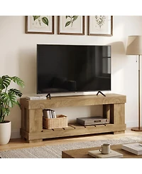 Tribesigns Tv Stand for up to 70 inch, 2-Tier Modern Entertainment Center with Open Storage Shelf