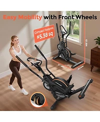 Fed Fitness Compact Elliptical with 45degree(s) Incline, 16 Resistance Levels, App Compatibility, Home Exercise Machine