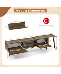 Gymax Tv Stand Rustic Farmhouse Entertainment Center Suits TVs up to 85 Inches