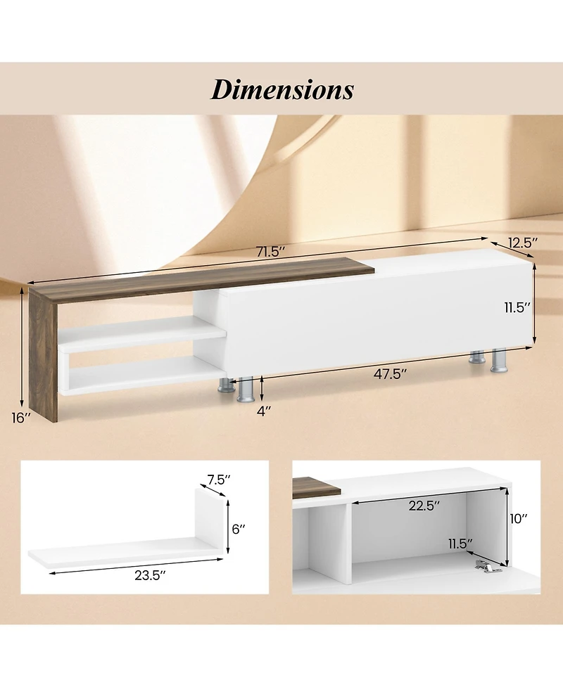 Gymax Tv Stand Modern Entertainment Center Tv Cabinet for TVs up to 80 Inches