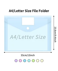Gnuadz Plastic Envelopes File Folders Hook Loop Closure Label Pocket A4 School Office
