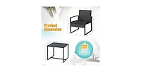 Slickblue Outdoor 3-Piece Patio Furniture Set with 2 Patio Chairs and 1 Side Table