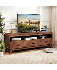 Gymax Tv Stand for Tvs Mid Century Modern Entertainment Center TV Cabinet