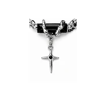 Rebl Jewelry Black Cross Link Necklace
