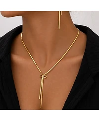 Rebl Jewelry Bow Lariat Pendant Necklace