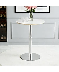flynama 39" Rock Slab Bar Table with Silver Base and Legs