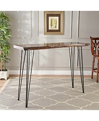 flynama Faux Live Edge Industrial Bar Table with Hairpin Legs