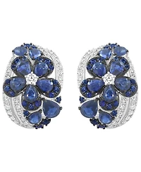 Effy Collection Sapphire (4-1/4 ct. t.w.) & Diamond (5/8 ct. t.w.) Earrings in 14k White Gold