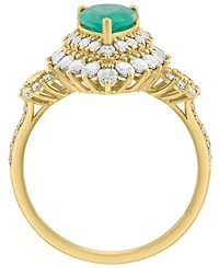 Effy Collection Emerald (7/8 ct. t.w.) & Diamond (1/5 ct. t.w.) Ring in 14k Two-Tone Gold