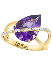 Effy Collection Amethyst (4-7/8 ct. t.w.) & Diamond (1/6 ct. t.w.) Ring in 14k Yellow Gold
