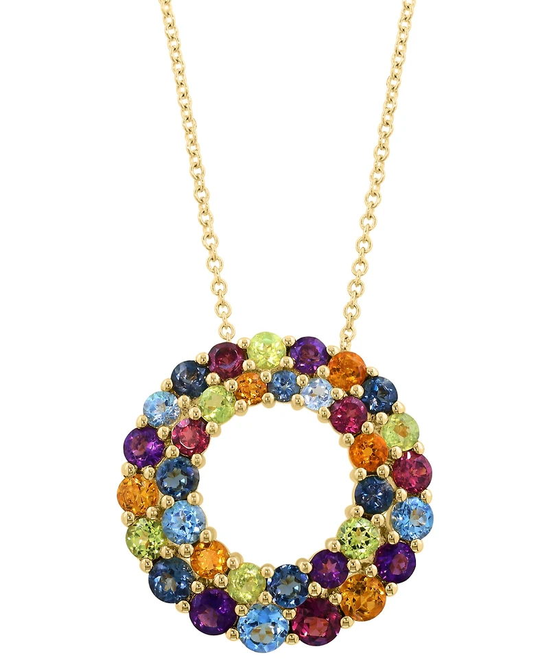 Effy Collection Multi-Gemstone (4-1/5 ct. t.w.) Pendant Necklace in 14k Yellow Gold