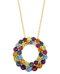 Effy Collection Multi-Gemstone (4-1/5 ct. t.w.) Pendant Necklace in 14k Yellow Gold