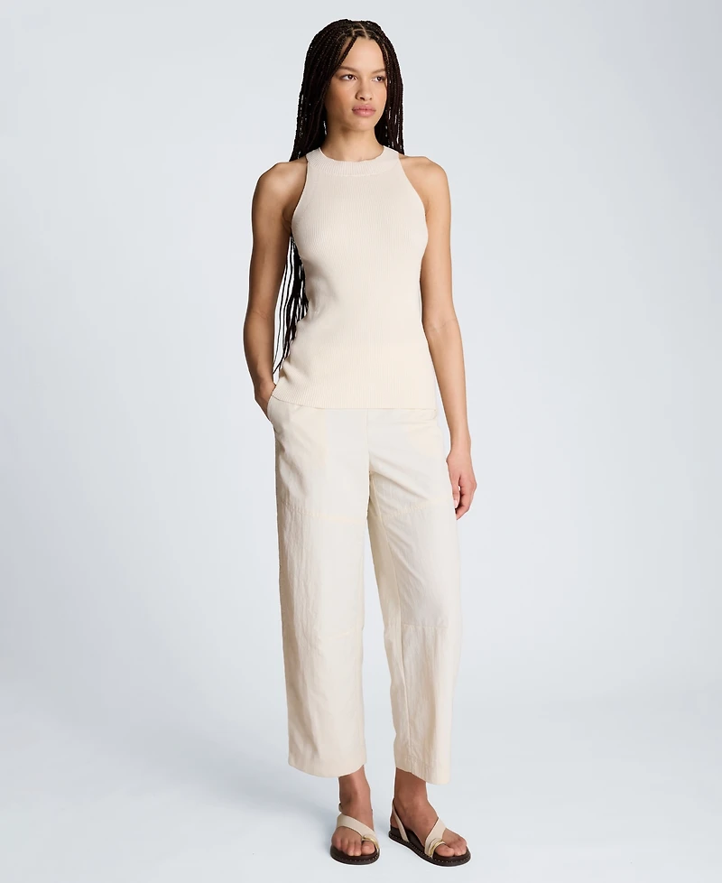 Kenneth Cole Women's Sleeveless Cotton High Crewneck Tank Top
