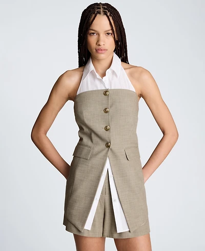 Kenneth Cole Women's Collared Neck Vest
