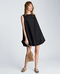 Kenneth Cole Women's Boat Neck Bubble Hem Mini Dress
