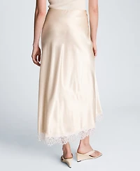 Kenneth Cole Women's Pull-On Lace Trim Midi Skirt