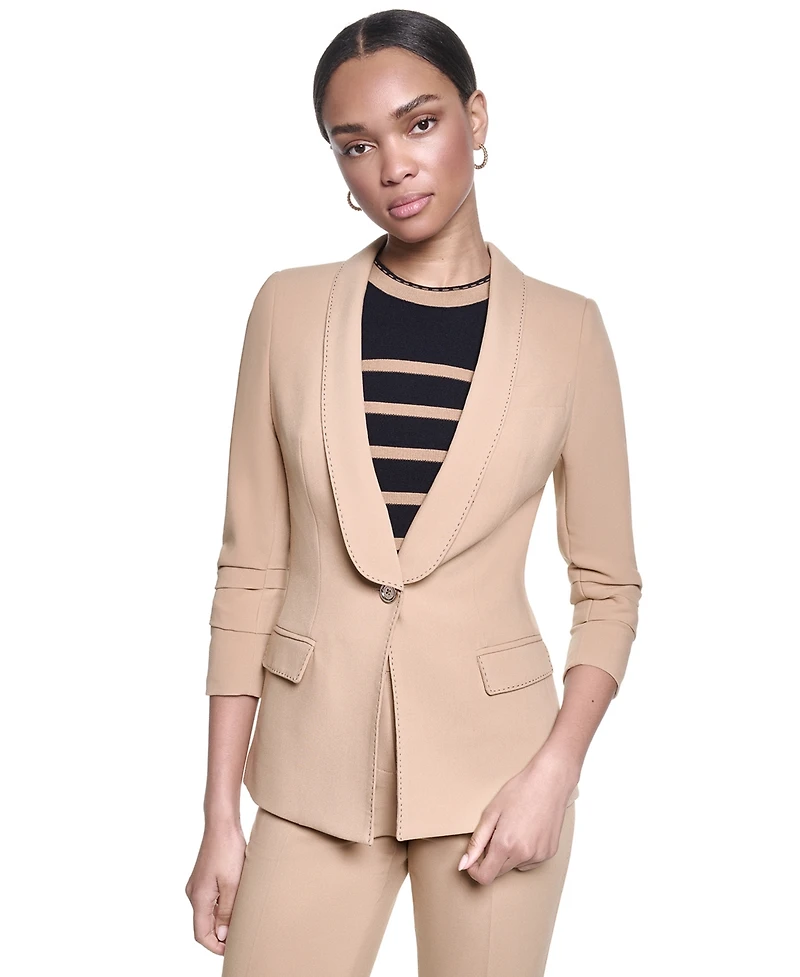 Karl Lagerfeld Paris Women's Long-Sleeve Shoulder Padded Jacket