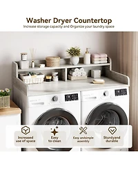 gaomon 2-Tier Washer Dryer Countertop, Shelf/Drawers Non-Slip Laundry Topper